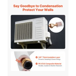 Mini-split-putkistosarja 15,2 m kupari 9,5 ja 15,9 mm PE-EVA-eriste