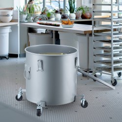 Rasva- ja öljyastia hiiliteräksinen 60,5 l pyörällinen kansi suodatinpussi