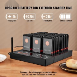 Langaton hakulaitteisto 24 hakulaitetta 400 m kantama LED valo värinä 250mAh akut