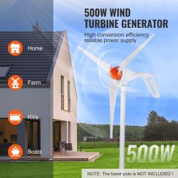 Tuuligeneraattori 500W 12V kolmilapainen MPPT-säädin 2,5 m/s käynnistystuuli