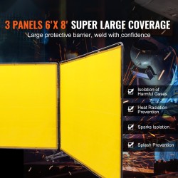 Hitsaussuojaverho 3-paneelinen liekinkestävä vinyyli 6 kertaa 8 jalkaa