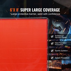 Hitsaussuojaseinä 1,83 x 2,44 m paloa hidastava vinyyli metallirunko neljällä pyörällä