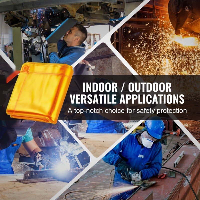 Hitsaussuojaverho kehyksellä paloa hidastava vinyyli 6 x 8 jalkaa liikuteltava keltainen