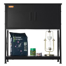 Akvaarioteline teräs ja MDF 29 gallonin 110 kg kantavuus musta säilytyskaappi virtapaneeli