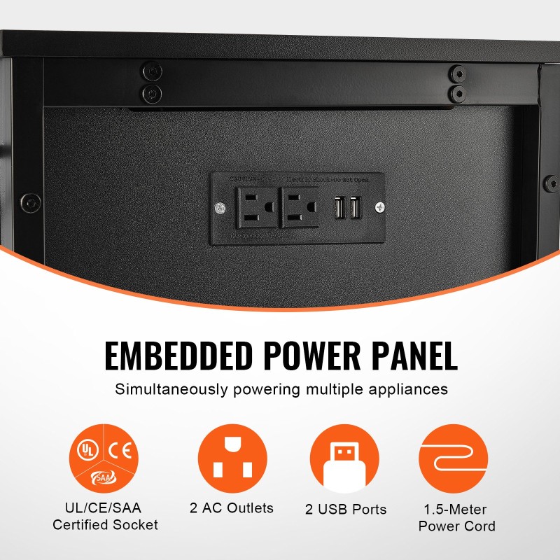 Akvaarioteline teräs ja MDF 29 gallonin 110 kg kantavuus musta säilytyskaappi virtapaneeli