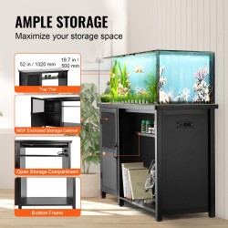 Akvaarionjalusta MDF-levy ja teräsrunko 75 gallonan akvaariolle 284 kg kantavuus