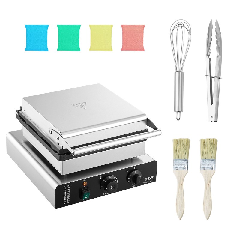 Sähköinen donitsikone 2000W 9 donitsia kaksipuolinen lämmitys tarttumaton pinnoite ruostumaton teräsrunko