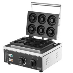 Donitsikone ruostumaton teräsrunko 1550 wattia 6 koloa tarttumaton pinnoite ravintolaan ja kotiin