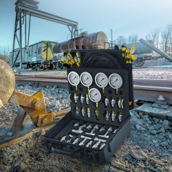 Hydraulinen paineenmittaussarja 304 ruostumatonta terästä 5 mittaria 5 letkua 13 liitintä