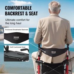 Rullaattori ja kuljetustuoli alumiinirunkoinen taitettava säädettävillä työntökahvoilla 136 kg