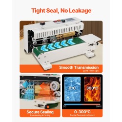 Pussinsulkijakone hiiliteräs vaakasuuntainen jatkuvatoiminen 6–12 mm saumaleveys muovi- ja paperipusseille