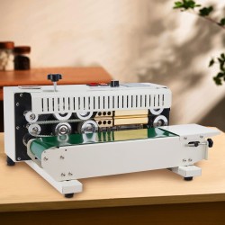 Pussinsuljin kuljetinhihnalla saumaleveys 6–12 mm digitaalinen lämpösäätö 0.02–0.8 mm muovipusseille