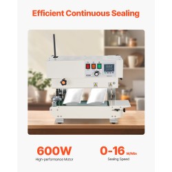 Jatkuvatoiminen hiiliteräksinen pussinsuljin 6–12 millimetrin suljentaleveydellä muovikalvoille digitaalisella