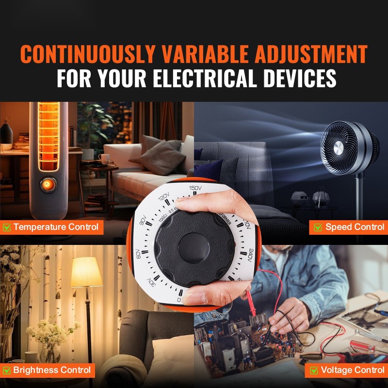 Portaattomasti säädettävä jännitemuuntaja 500VA 230V tulo 0–300V lähtö 1,7A kuparikela