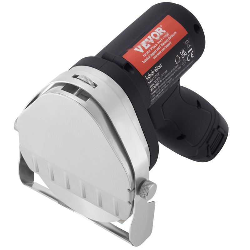 Sähköinen shawarma-veitsi 80W johdoton 2 ruostumatonta terää 100mm paksuudensäätö 0–8mm