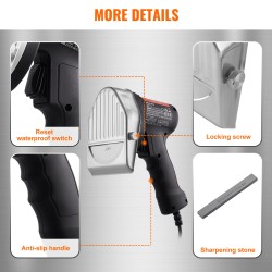 Sähkökäyttöinen kebabveitsi 80W 100 mm kaksi ruostumatonta terää säädettävä 0–8 mm