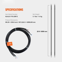 Hydraulinen perämoottorin letkusarja TPEE 6090 mm 2 kpl sopii 300 hp