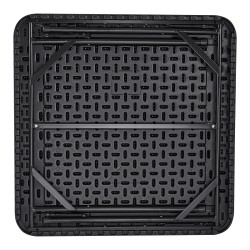 Taittuva neliöpelipöytä 4 pelaajalle 4 mukitelinettä 4 lokeroa musta