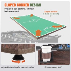 Pöytäjalkapallopöytä standardikokoinen kotiin 2–4 pelaajalle sisältää 2 palloa ja 2 mukitelinettä