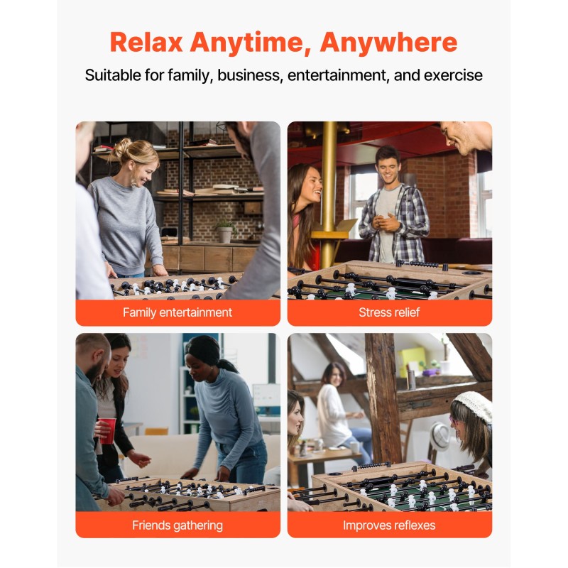 Pöytäjalkapallopöytä 140 cm täysikokoinen sisäkäyttöön kestävä rakenne sisältää 4 palloa