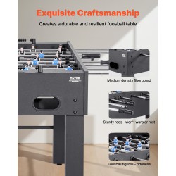 Pöytäjalkapallo täysikokoinen 137 cm sisäkäyttöön 2–4 pelaajalle mukana 4 palloa