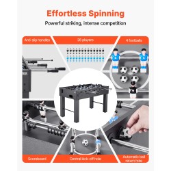 Pöytäjalkapallo täysikokoinen 137 cm sisäkäyttöön 2–4 pelaajalle mukana 4 palloa