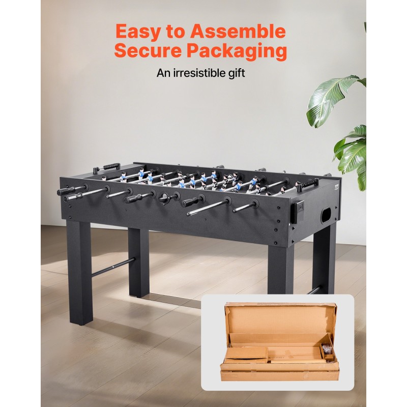 Pöytäjalkapallo täysikokoinen 137 cm sisäkäyttöön 2–4 pelaajalle mukana 4 palloa