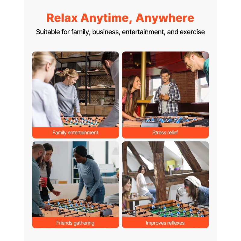 Pöytäjalkapallopöytä taitettava täysikokoinen 106 cm kotiin perheelle sisältää 2 palloa
