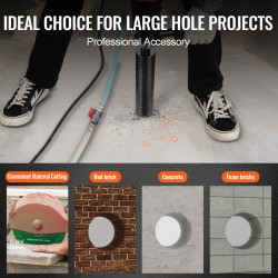 Timanttiholkkiterä hiiliteräs 63,5 mm 241 mm poraussyvyys sisäkierre 5/8-11 märkä- ja kuivaporaukseen