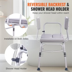 Siirtopenkki ammeeseen alumiinirunkoinen pehmustettu istuin 226 kg kantavuus käännettävä selkänoja