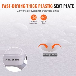 Ammeen siirtoistuin alumiinirunkoinen muovinen istuin 180 kg kantavuus käännettävä selkänoja U-muotoinen verhosuoja