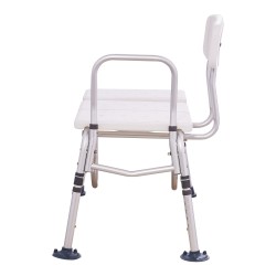 Ammeen siirtoistuin alumiinirunkoinen muovinen istuin 180 kg kantavuus käännettävä selkänoja U-muotoinen verhosuoja