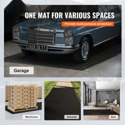 Kumirullamatto SBR-kumi 3 mm 4 ft x 15 ft musta timanttikuvio autotalliin