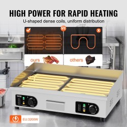 Sähköinen parilalevy 10 mm A3-rautalevy 4400 W ruostumaton teräs kotikeittiöön ja ravintolaan