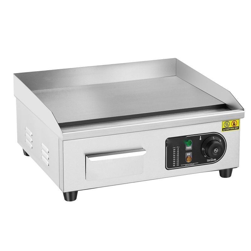 Sähköinen tasogrilli A3-teräslevy 10 mm ruostumaton teräsrunko 2800 W 50–300 °C