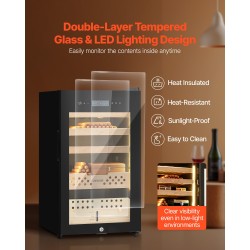 Sähköinen sikarihumidor 70 l 400 sikaria lämpö ja kosteudensäätö setripuun hyllyt