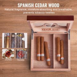 Pöytähumidor espanjanseetripuusta lasikannella 20–35 sikaria kostutin hygrometri jakaja tarvikelaatikko