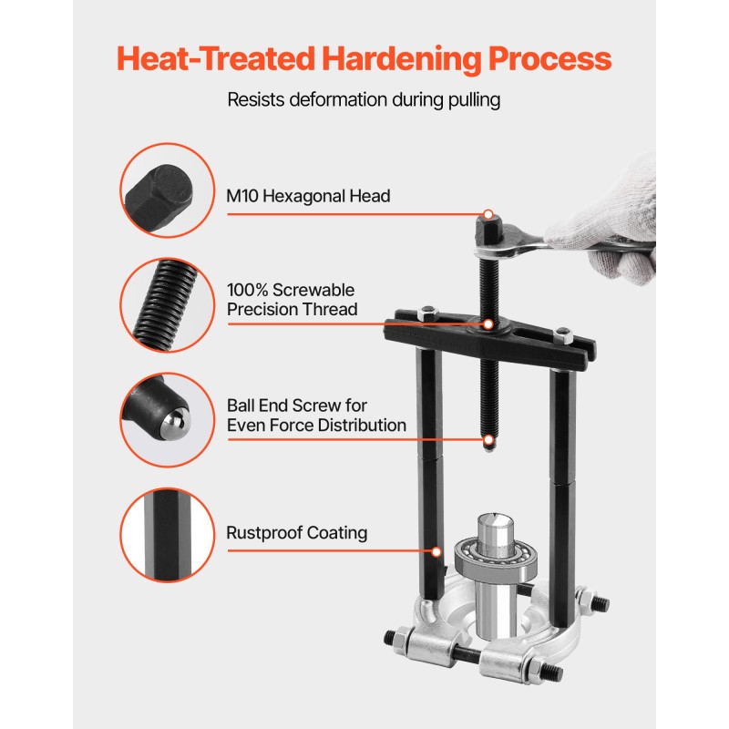 Laakerinvetosarja 14-osainen karkaistu teräs 50 mm ja 70 mm leuat 5 tonnia