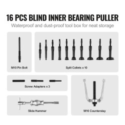 Laakerin irrotussarja karkaistu teräs sokkolaakereille 6–59 mm 10 holkkia 16 osaa