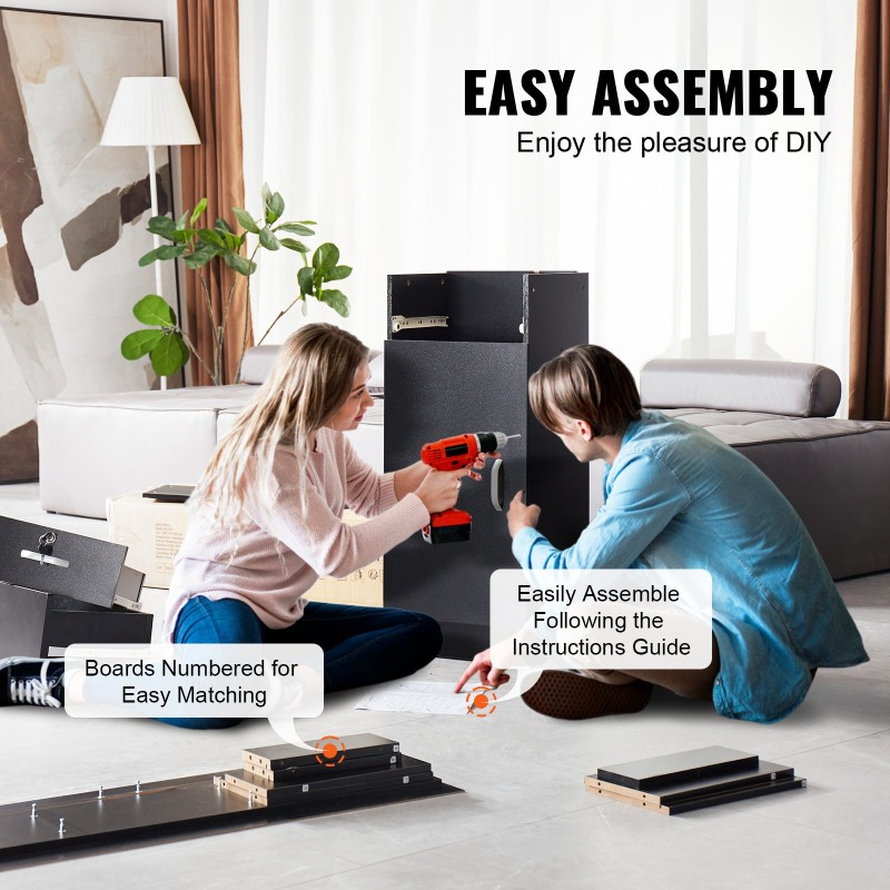 Seinäkiinnitteinen kampaamoasema MDF-runkoinen mattamusta 1 ovikaappi 3 avolokeroa 3 laatikkoa