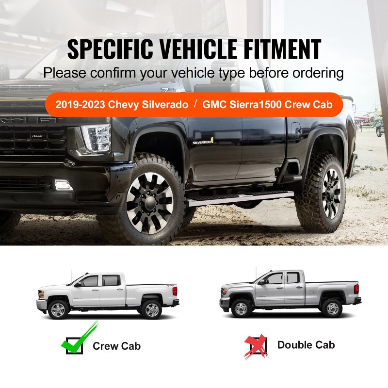 Sivuaskelmat 201 ruostumattomasta teräksestä 6 tuumaa leveät 2 kappaletta miehistöohjaamoon