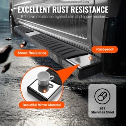 Sivuastinlaudat 201 ruostumatonta terästä 152 millimetriä leveät 2 kpl neljäovisiin autoihin