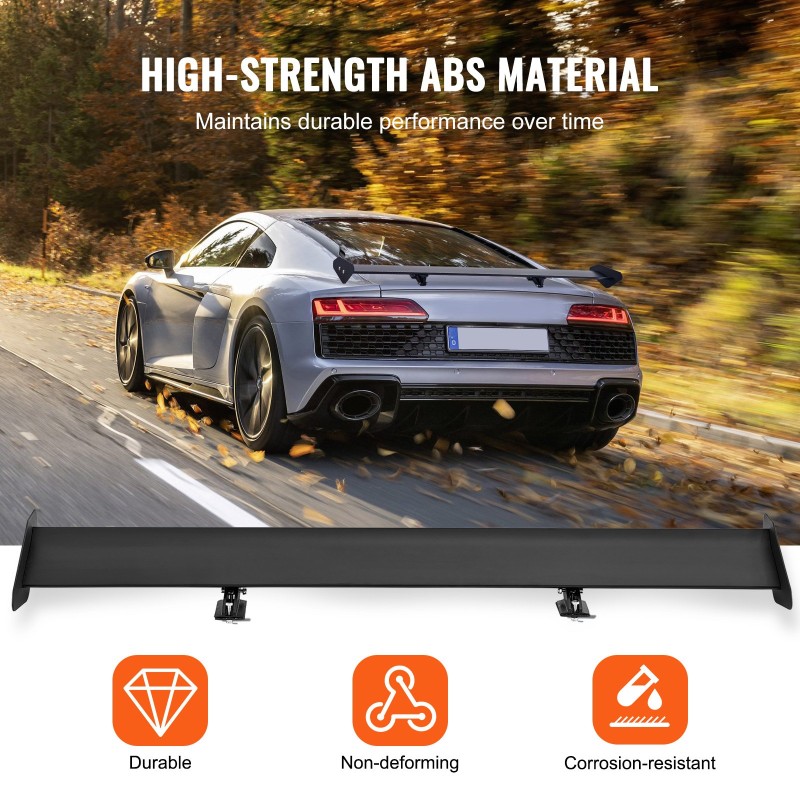 Takaspoileri alumiiniseos 1100 mm yksitasoinen mattamusta säädettävä sedaneihin ja coupéihin