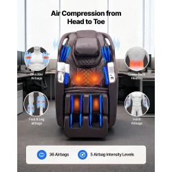 Hierontatuoli 4D SL-kisko nollapainovoima 36 ilmatyynyä tekoäly-ääniohjaus lämmitys