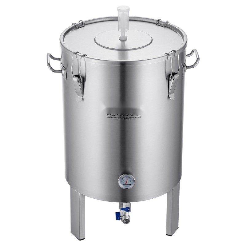 Käymisastia 304-ruostumattomasta teräksestä 60 l sisäänrakennetulla lämpömittarilla ja tiiviillä kannella