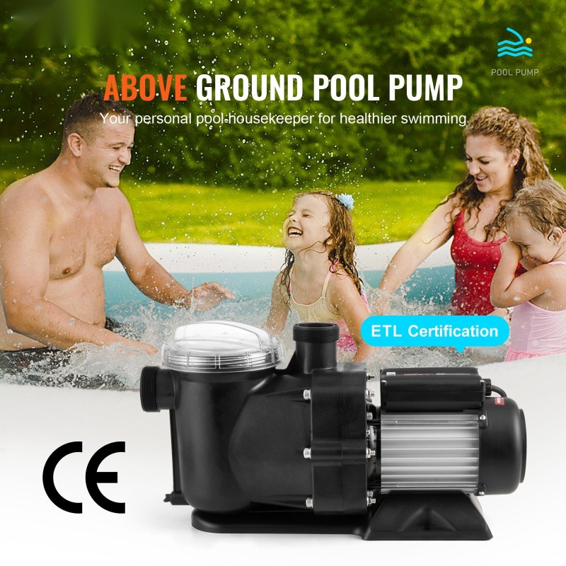 Allaspumppu yksinopeuksinen 2 hv 1491 W 435 l/min 15 m maanpäällisiin uima-altaihin
