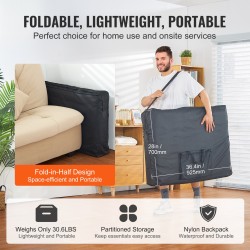 Kaksiosainen taittuva hierontapöytä pyökkirunko PVC nahka 700 mm leveä 50 mm vaahtomuovipehmuste