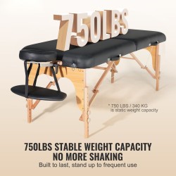 Taitettava hierontapöytä 76 cm leveä pyökkirunko PU-nahka 63 mm pehmuste