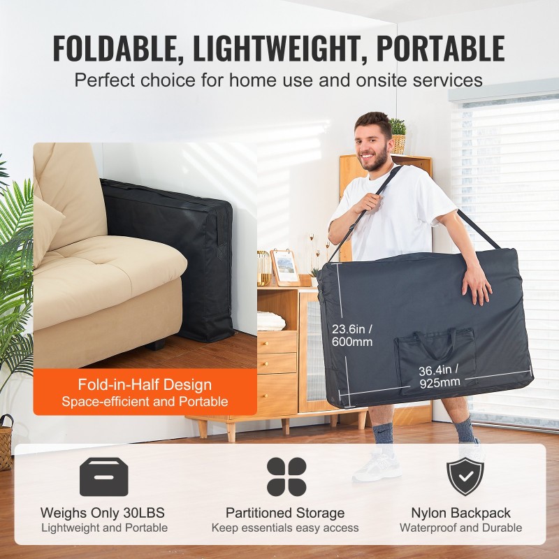 Hierontapöytä PVC-nahkainen 600 mm leveä 50 mm pehmuste korkeussäädettävä