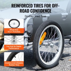 Pyörän tavaraperäkärry alumiiniseosrunko 45 kg kantavuus taittuva sopii 22–28 tuuman pyöriin